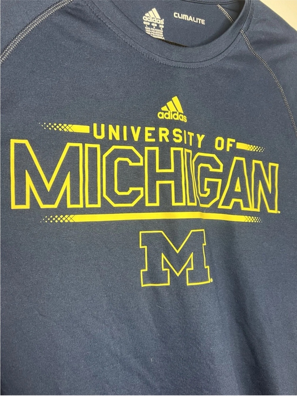 Adidas University of Michigan College Athletic Tee Shirt Men's Large Wolverines - Picture 2 of 4